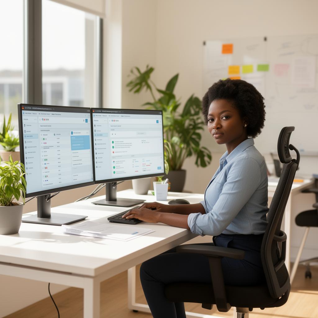 IT professional using Swafie Tech management system
