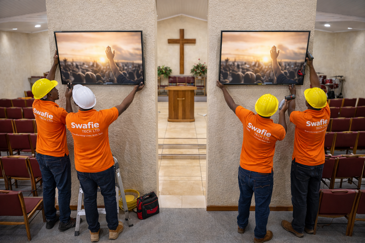 Church Screen installation